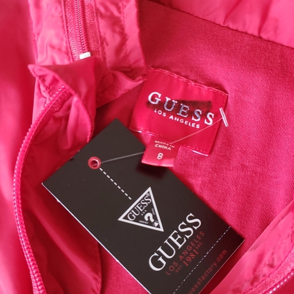 NEW GUESS Cava Logo Bomber Jackets SZ 8 - Picture 4 of 6